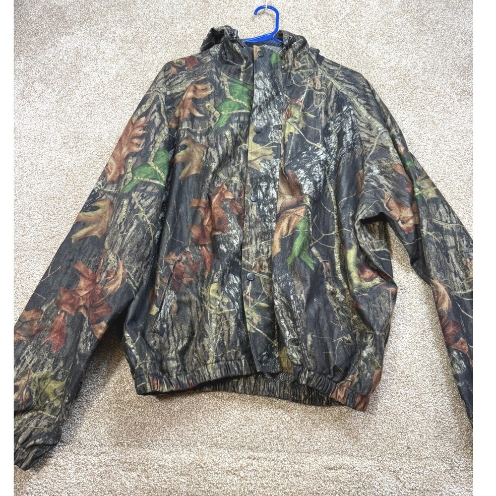Scheels Outfitters Mossy Oak Camo Hooded Windbreaker Jacket Mens XXL Hunting 2XL